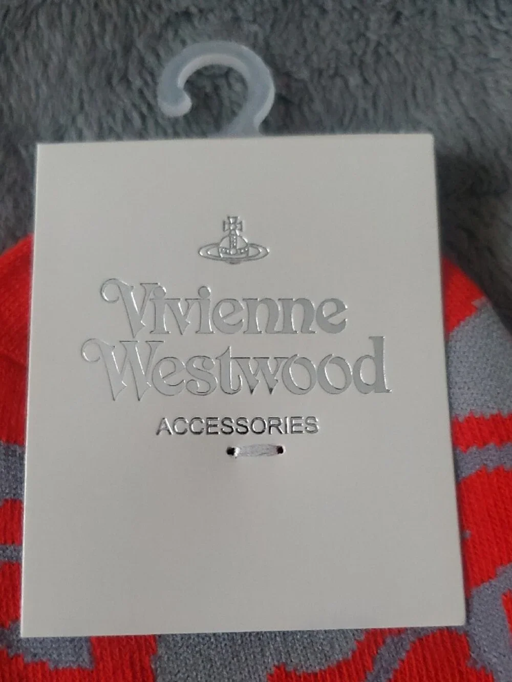 Vivienne Westwood Red & Gray Patterned Ankle Socks